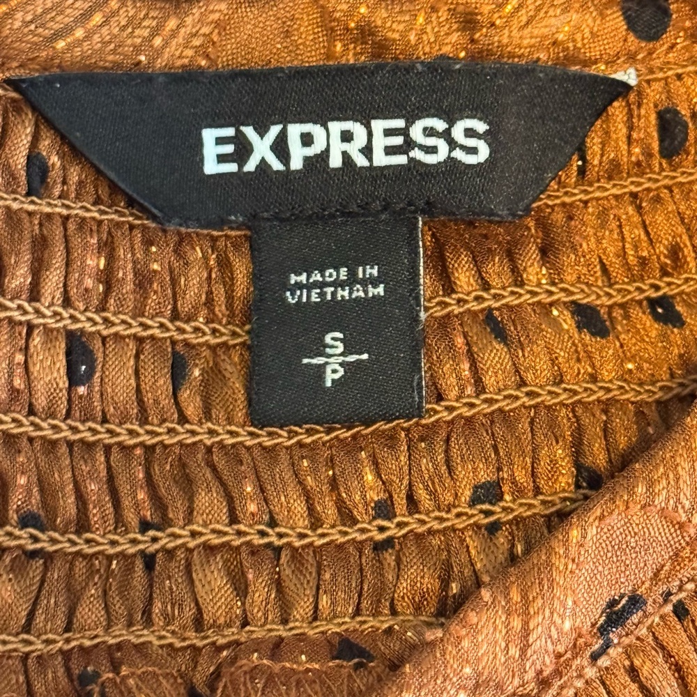Express Copper Flutter Sleeve Ruffled Blouse - Picture 4 of 4